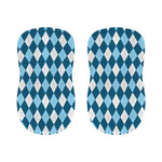 Soft Blue Argyle Pattern Print Bar Stool Covers