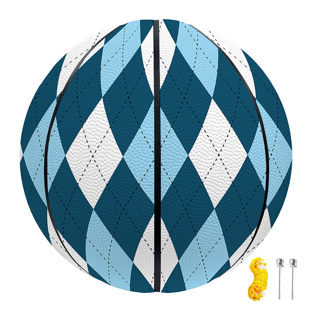 Soft Blue Argyle Pattern Print Basketball