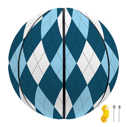 Soft Blue Argyle Pattern Print Basketball
