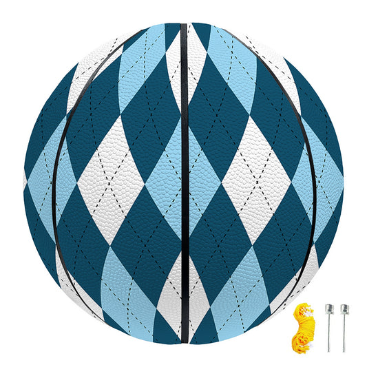 Soft Blue Argyle Pattern Print Basketball