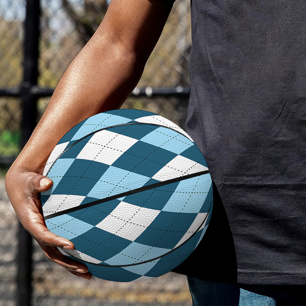 Soft Blue Argyle Pattern Print Basketball