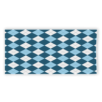 Soft Blue Argyle Pattern Print Beach Towel