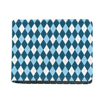 Soft Blue Argyle Pattern Print Bifold Wallet