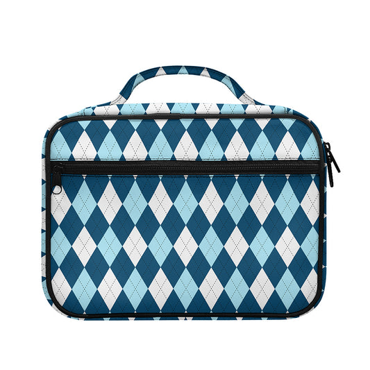 Soft Blue Argyle Pattern Print Briefcase Bible Bag