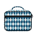 Soft Blue Argyle Pattern Print Briefcase Bible Bag