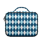 Soft Blue Argyle Pattern Print Briefcase Bible Bag