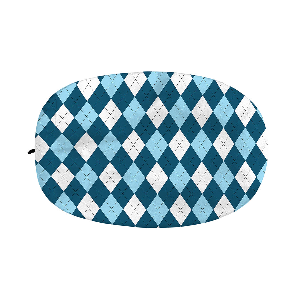 Soft Blue Argyle Pattern Print Car Side Mirror Covers