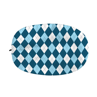Soft Blue Argyle Pattern Print Car Side Mirror Covers