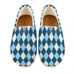 Soft Blue Argyle Pattern Print Casual Shoes