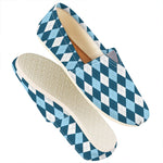 Soft Blue Argyle Pattern Print Casual Shoes