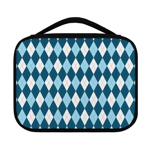 Soft Blue Argyle Pattern Print Classic Bible Case