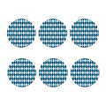Soft Blue Argyle Pattern Print Coaster Set