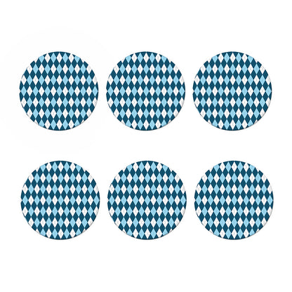 Soft Blue Argyle Pattern Print Coaster Set