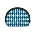 Soft Blue Argyle Pattern Print Coin Purse