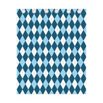 Soft Blue Argyle Pattern Print Curtain