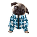 Soft Blue Argyle Pattern Print Dog Zip Up Jacket