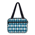 Soft Blue Argyle Pattern Print Double Strap Bible Bag