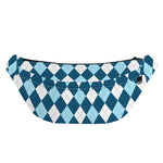 Soft Blue Argyle Pattern Print Fanny Pack