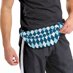 Soft Blue Argyle Pattern Print Fanny Pack