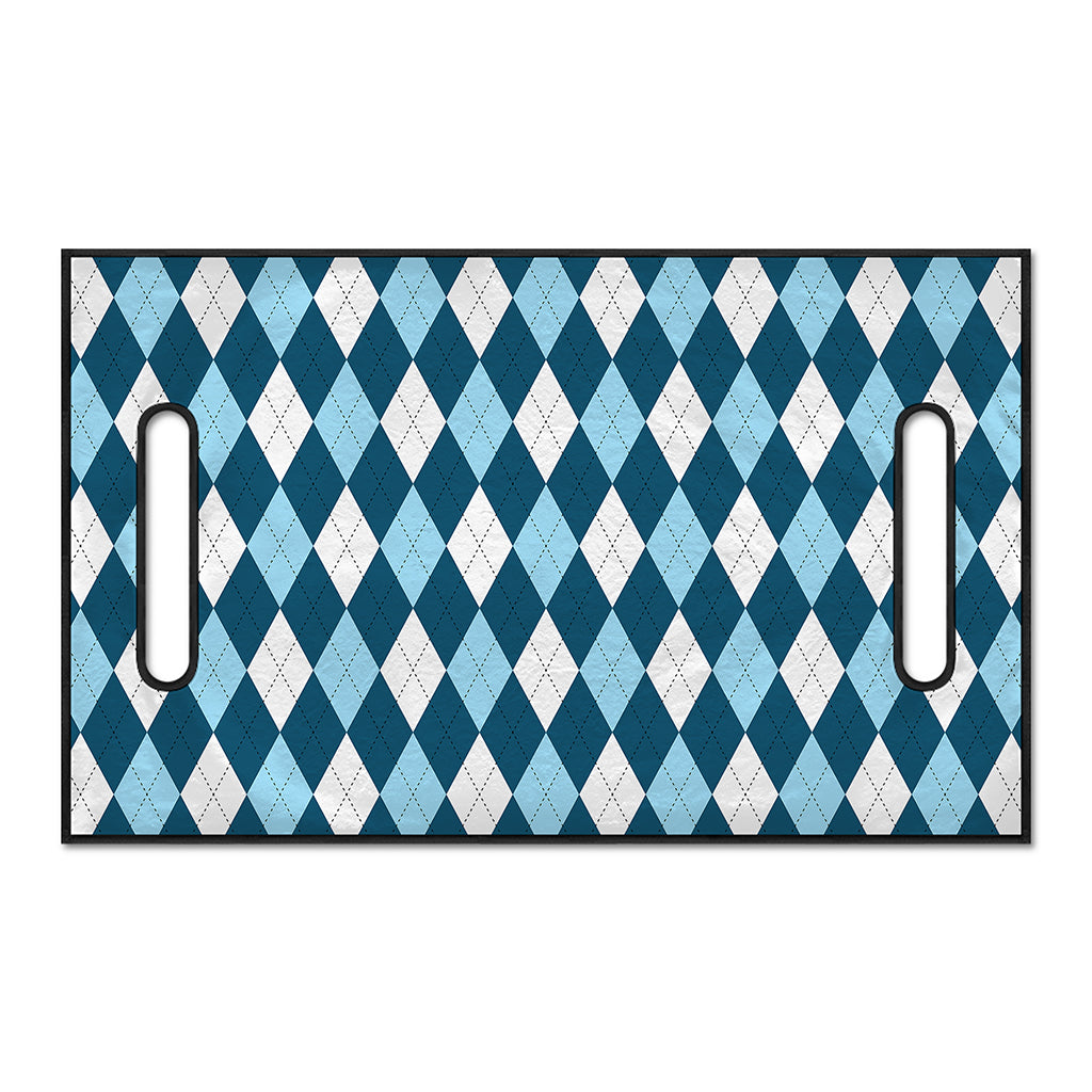 Soft Blue Argyle Pattern Print Golf Cart Seat Cover