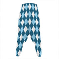 Soft Blue Argyle Pattern Print Hammer Pants