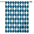 Soft Blue Argyle Pattern Print House Flag