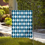 Soft Blue Argyle Pattern Print House Flag