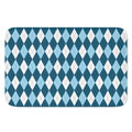 Soft Blue Argyle Pattern Print Indoor Door Mat
