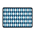Soft Blue Argyle Pattern Print Kitchen Mat