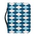 Soft Blue Argyle Pattern Print Leather Bible Cover