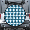 Soft Blue Argyle Pattern Print Leather Spare Tire Cover