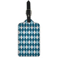 Soft Blue Argyle Pattern Print Luggage Tag