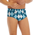 Soft Blue Argyle Pattern Print Men's Briefs