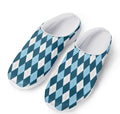 Soft Blue Argyle Pattern Print Mesh Casual Shoes