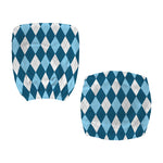 Soft Blue Argyle Pattern Print Office Chair Cover