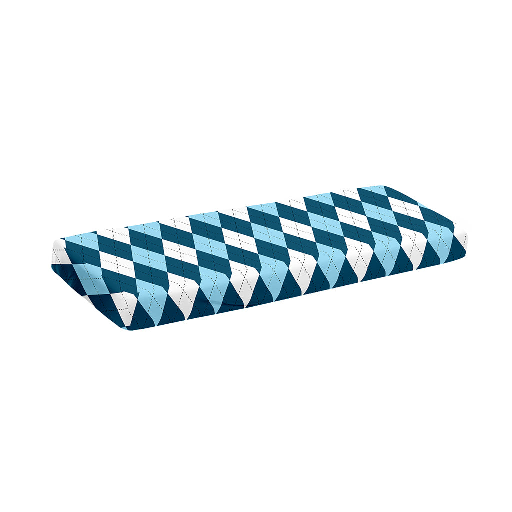 Soft Blue Argyle Pattern Print Piano Keyboard Cover