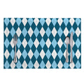 Soft Blue Argyle Pattern Print Placemat