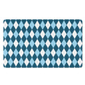 Soft Blue Argyle Pattern Print Polyester Doormat