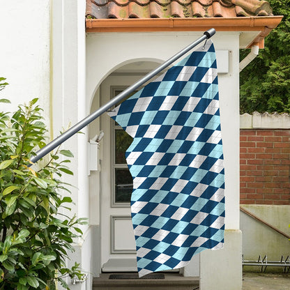 Soft Blue Argyle Pattern Print Polyester Flag
