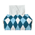 Soft Blue Argyle Pattern Print Rectangle Tissue Box Cover