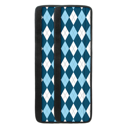 Soft Blue Argyle Pattern Print Refrigerator Handle Covers