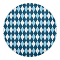 Soft Blue Argyle Pattern Print Round Blanket
