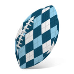 Soft Blue Argyle Pattern Print Rugby Ball