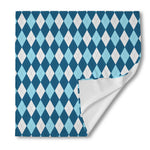 Soft Blue Argyle Pattern Print Silk Bandana