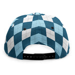 Soft Blue Argyle Pattern Print Snapback Cap