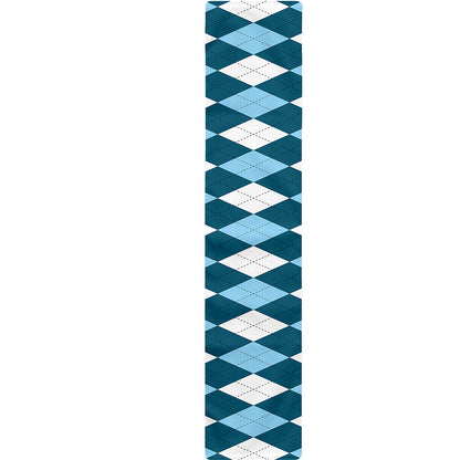 Soft Blue Argyle Pattern Print Table Runner