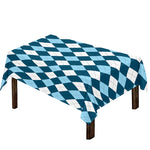Soft Blue Argyle Pattern Print Tablecloth