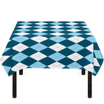 Soft Blue Argyle Pattern Print Tablecloth