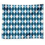 Soft Blue Argyle Pattern Print Tapestry