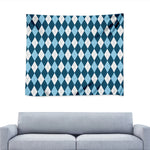 Soft Blue Argyle Pattern Print Tapestry